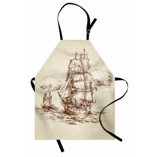 Old Ship Sketch Apron