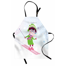 Skiing Girl Snow Apron