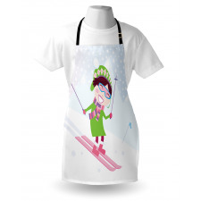 Skiing Girl Snow Apron