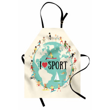 I Love Sports Words Apron