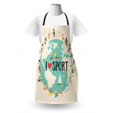 I Love Sports Words Apron