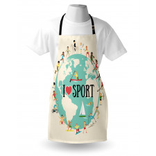 I Love Sports Words Apron