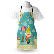 Old Man and His Dog Apron