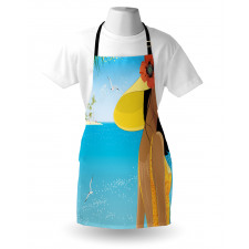 Young Woman Tropical Sea Apron