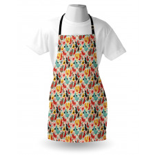 Whimsical Colorful Birds Apron