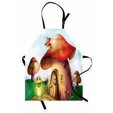 Cartoon Mushroom Houses Apron