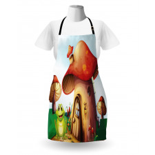 Cartoon Mushroom Houses Apron