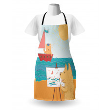 Summer Vacation Cat Dog Apron