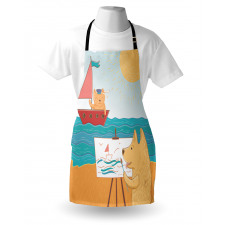 Summer Vacation Cat Dog Apron