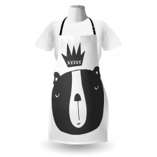 Humorous Bear in Crown Apron