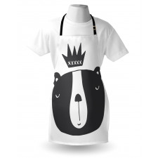 Humorous Bear in Crown Apron