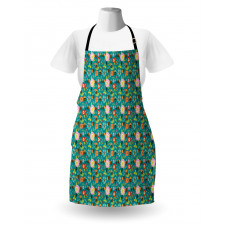 Smiling Funny Bees Doodle Apron
