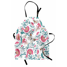 Vintage Floral Art Insects Apron