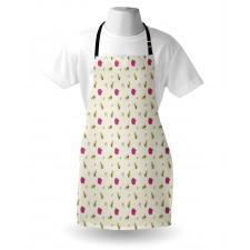 Hand-Drawn Bees Rose Buds Apron