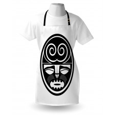 Black Maori Mask Design Apron