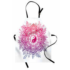 Floral Yin Yang Sign Apron