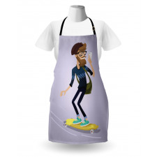 Young Man on Longboard Apron