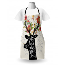 Words Deer Elk Flowers Apron