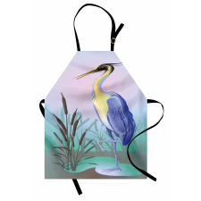 Heron with Reed Water Apron