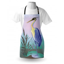 Heron with Reed Water Apron