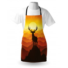 Deer Sunset Mountains Apron