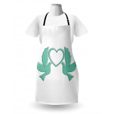 Doves and a Heart Apron