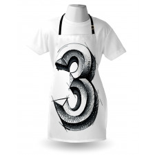 Sketchy Numeral 3 Apron