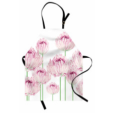 Tender Peony Flowers Apron