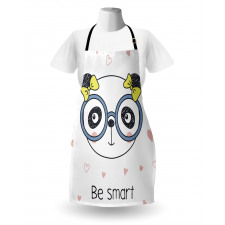 Doodle Panda Girl Glasses Apron