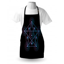 Geometrik Mutfak Önlüğü Kutsal Görünümlü Yıldız Figürlü Pentagram