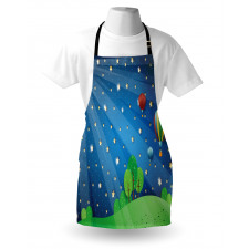 Cartoon Balloons Stars Apron