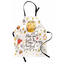 Moon and Back Slogan Apron