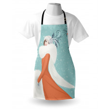 Lady in Red Coat Apron