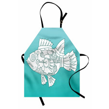 Doodle Mechanic Fish Apron