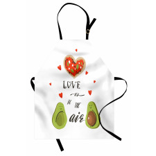 Avokado Mutfak Önlüğü Birbirlerine Aşık İki Sağlıklı Meyve Çift