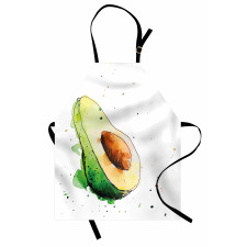 Avokado Mutfak Önlüğü Taze Sağlıklı Meyvenin İllüstrasyonu Model