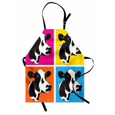 Pop Art Cow Heads Image Apron