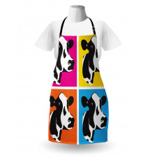 Pop Art Cow Heads Image Apron