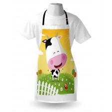 Happy Cartoon Cow Ranch Apron