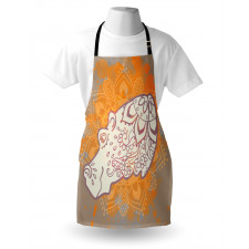 Hippo Design Floral Motifs Apron