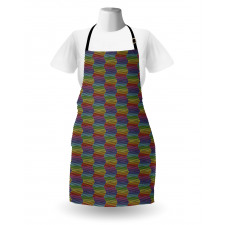 Abstract Contrast Color Apron