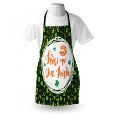 Kiss Me Im Irish Clovers Apron