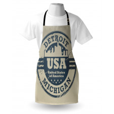 Detroit Michigan Stamp Apron