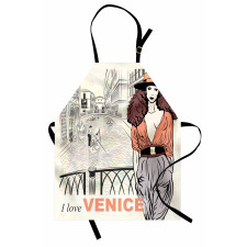 Fashion Girl Canal Italy Apron