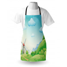 Cartoon Country Landscape Apron