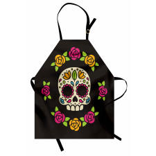 Floral Wreath Skull Apron