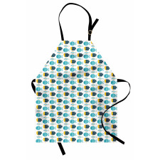 Cartoon Style Scale Motifs Apron