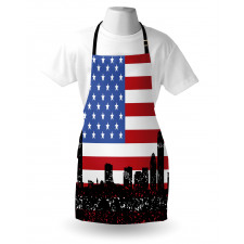 Skyline and US Flag Apron