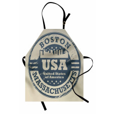 Yazılı Mutfak Önlüğü Boston Usa İçerikli Aşınmış Sembol Görseli