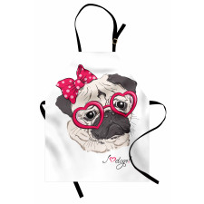 Cartoon Fashion Hipster Dog Apron